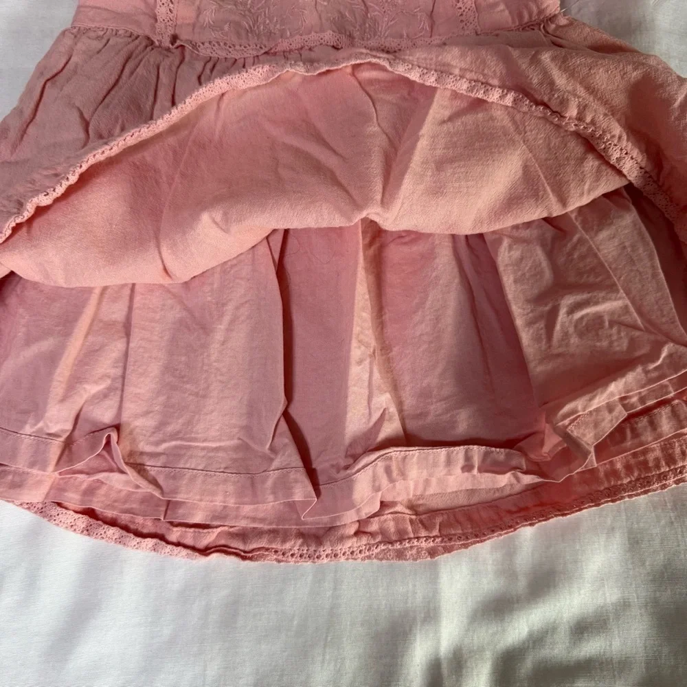 Tommy Bahama Baby Toddler Dress Ruffle Sleeve Embroidered Pink Lined Size 3T